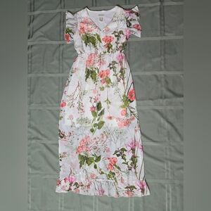 Enfocus Studio Women 6 Floral White Dress Church Modest Elegant Classy Easter